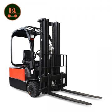 Very narrow aisle 3-way reach truck with operator cabin